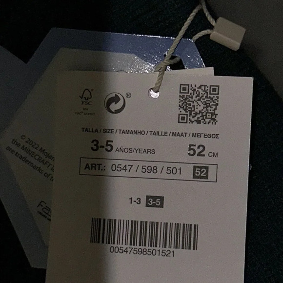 ZARA Kids | Green | MINECRAFT © MOJANG AB. TM HAT - Picture 6 of 6